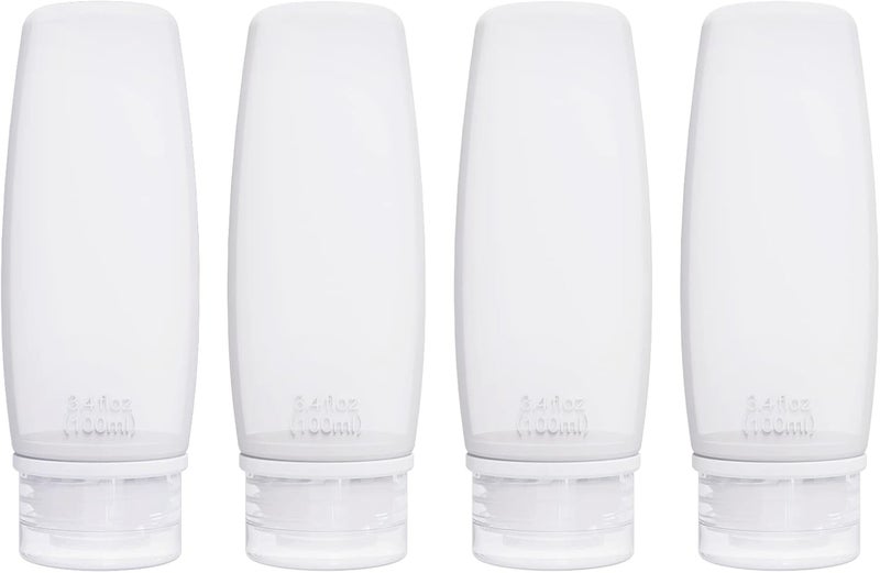 Craftend Silicone Travel Bottles for Toiletries TSA Approved Travel Size Containers Set 4 Pack Portable Leak Proof Refillable Cosmetic Squeeze Bottles Shampoo Hair Conditioner Body Lotion Bath Shower Gel - Image 1
